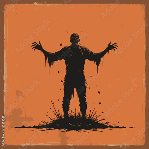 Halloween themed zombie vector illustration