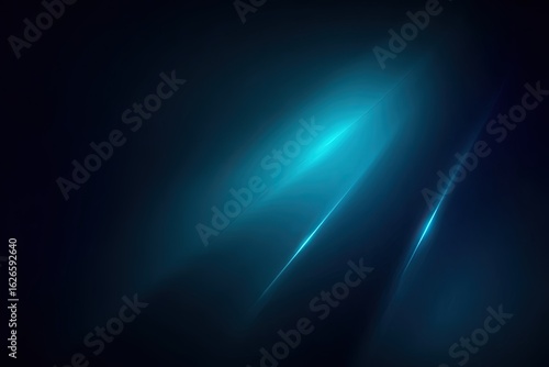 Teal light streaks on a dark background