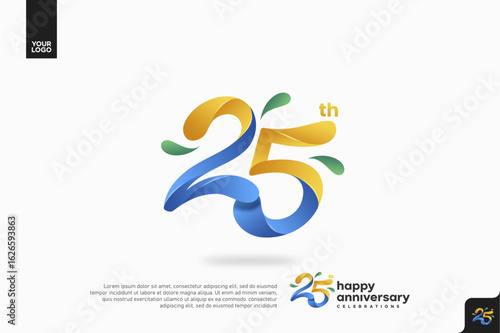 Number 25 logo icon design, 25th birthday logo number, anniversary 25
