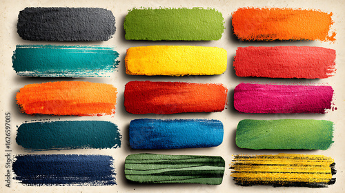 Brush strokes vector. Set of text boxes. Paintbrush collection. Grunge design elements. Dirty texture banners. Painted rectangles, round and diagonal brush backgrounds 