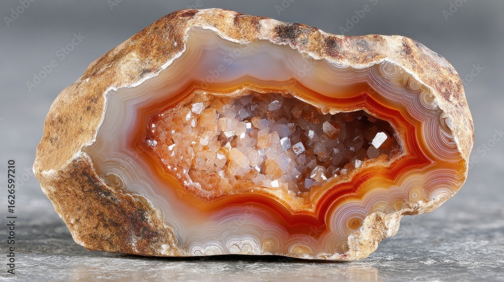 Obraz premium Agate geode with quartz crystals