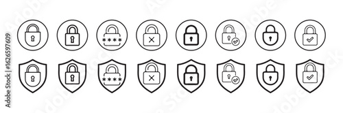 Lock icon collection set, locked icon symbol unlocked sign, security icon,  security, padlock, key, lock, safety, vector illustration eps 10.