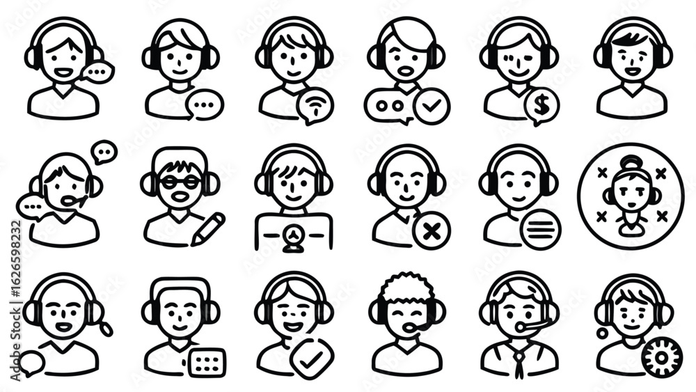 Collection of forty realistic black outline stroke icons representing diverse concepts and objects perfect for digital design projects Collection of forty realistic black outline stroke icons representing diverse concepts and objects perfect for digital design projects