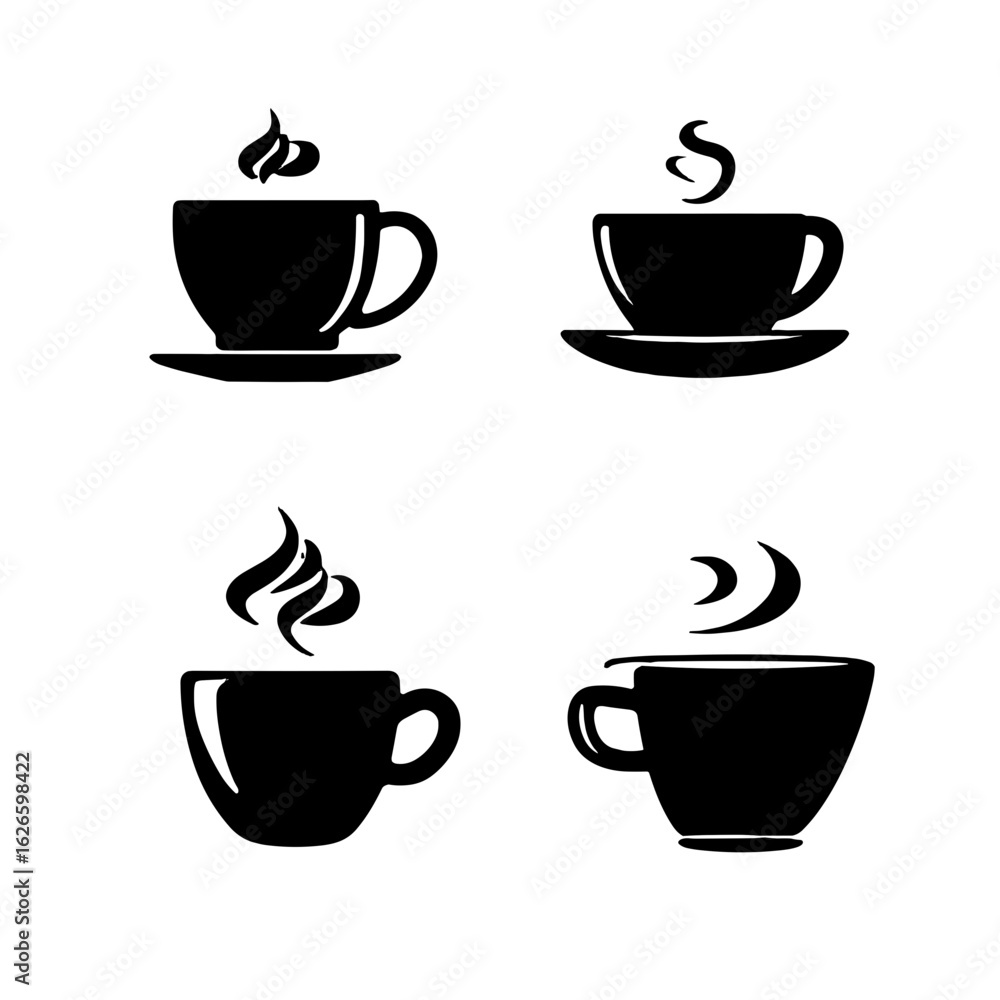 Obraz premium Coffee cup icon set.