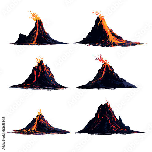 Volcanoes, illustrating the raw power of nature's fury.