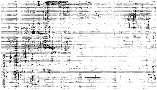 Vintage distressed black and white grunge lined paper texture background, abstract rough scratched notebook pattern with dusty ink stains, broken canvas effect, overlay decorative grainy surface
