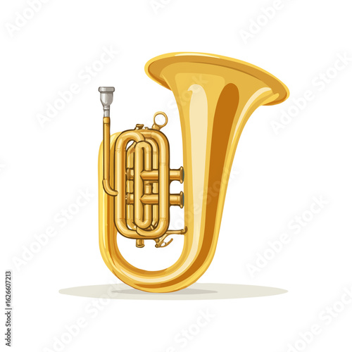 Euphonium Spit Valve, flat style 2D vector image, isolated on a white background