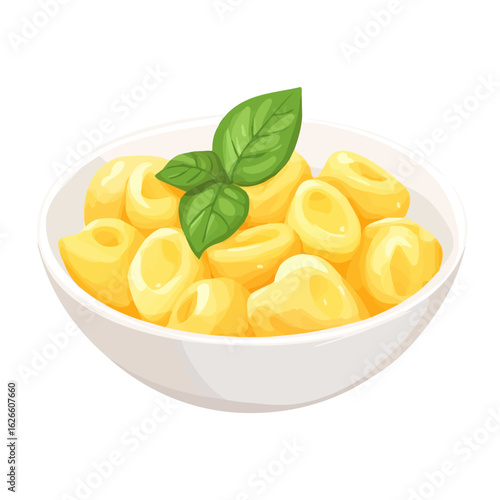 2D flat vector illustration of a Gnocchi in icon style, isolated on white background