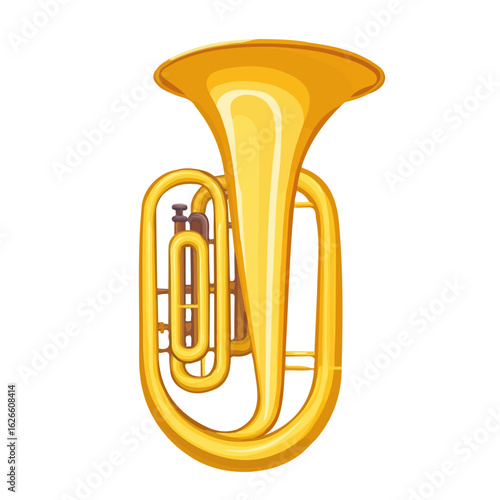 Minimal flat vector of a Euphonium Mouthpiece, 2D icon-style illustration on white background
