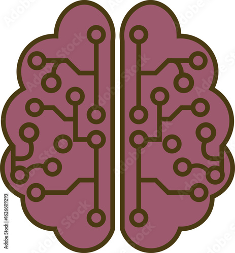 Vector illustration of technology brain 