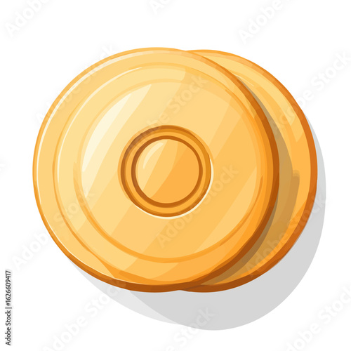 Minimal flat vector of a Finger Cymbals, 2D icon-style illustration on white background