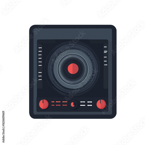 Flat 2D Digital Tuner illustration, vector graphic in icon style, on white background