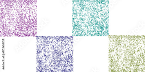 Abstract geometric pattern with textured elements in a colorful grid arrangement for modern design and creative compositions