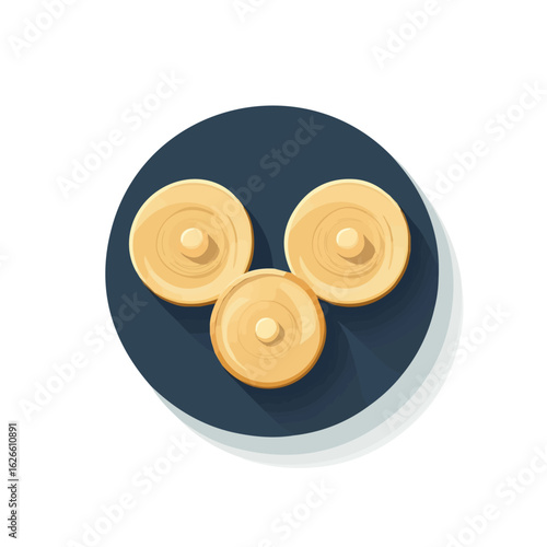 Minimal flat vector of a Finger Cymbals, 2D icon-style illustration on white background