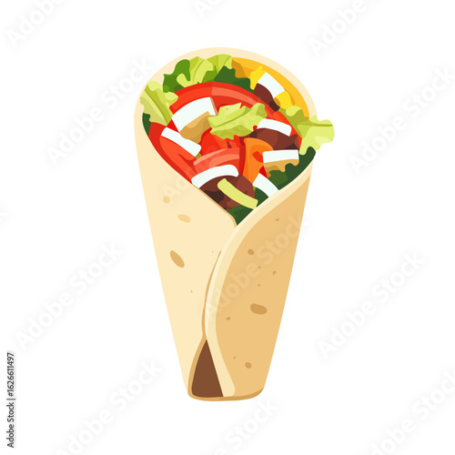 Minimal flat vector of a Gyro, 2D icon-style illustration on white background