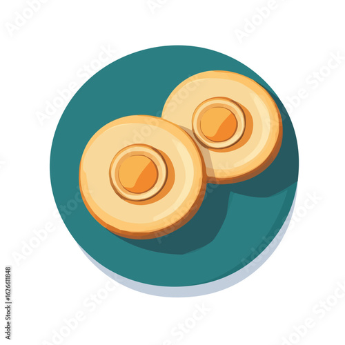 2D flat vector illustration of a Finger Cymbals in icon style, isolated on white background