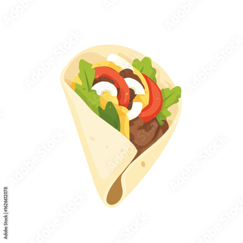 Gyro, flat style 2D vector image, isolated on a white background