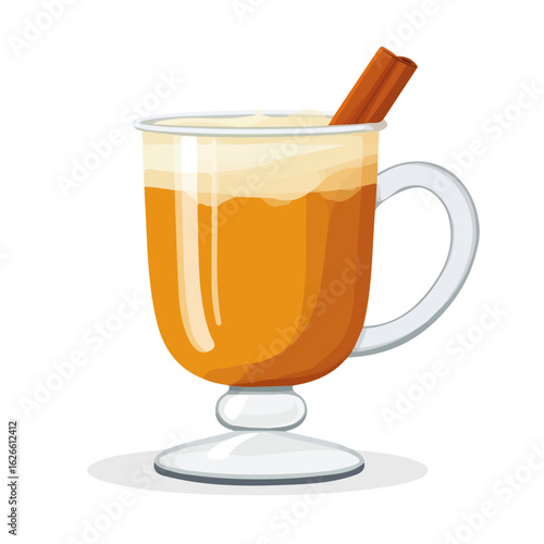 Hot Buttered Rum, flat style 2D vector image, isolated on a white background