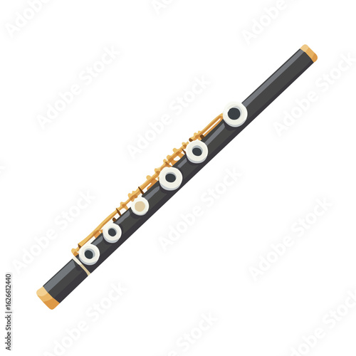 2D flat vector illustration of a Flute Headjoint in icon style, isolated on white background