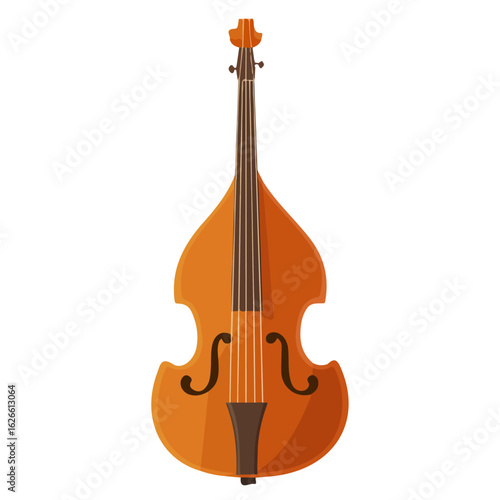 Minimal flat vector of a Double Bass Tailpiece, 2D icon-style illustration on white background
