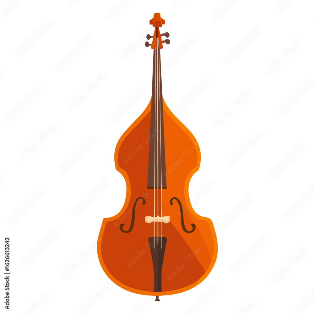 Naklejka premium Minimal flat vector of a Double Bass Bridge, 2D icon-style illustration on white background