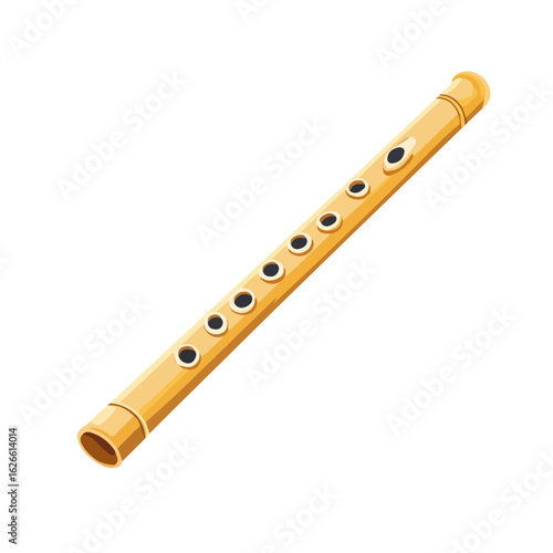 Flute Cleaning Cloth, flat style 2D vector image, isolated on a white background
