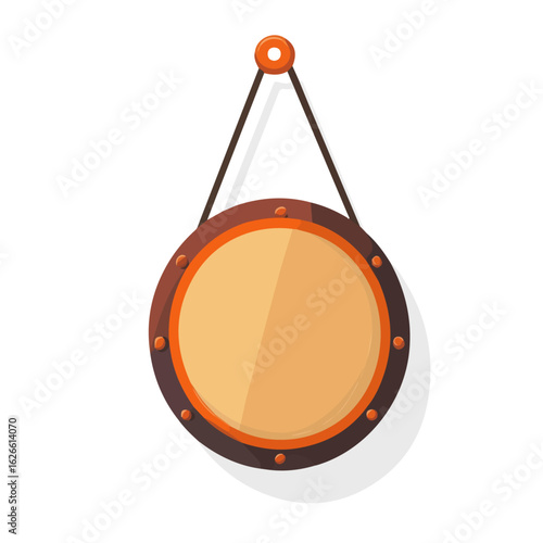2D flat vector illustration of a Hang Drum in icon style, isolated on white background