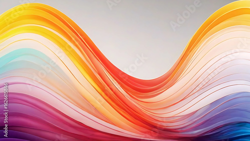 Abstract Wave of Colors: A vibrant abstract composition, showcasing a flowing wave of radiant colors, from soft pastels to bold hues, creating a sense of fluidity and movement.