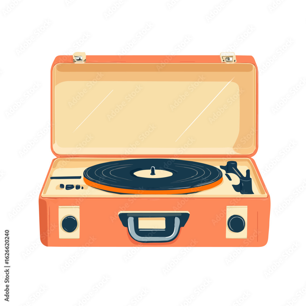 Fototapeta premium Flat 2D Music Storage Case illustration, vector graphic in icon style, on white background