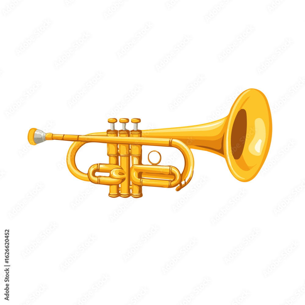 Obraz premium 2D flat vector illustration of a Trumpet Cleaning Brush in icon style, isolated on white background