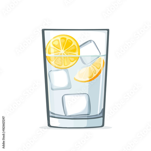 Tonic Water, flat style 2D vector image, isolated on a white background