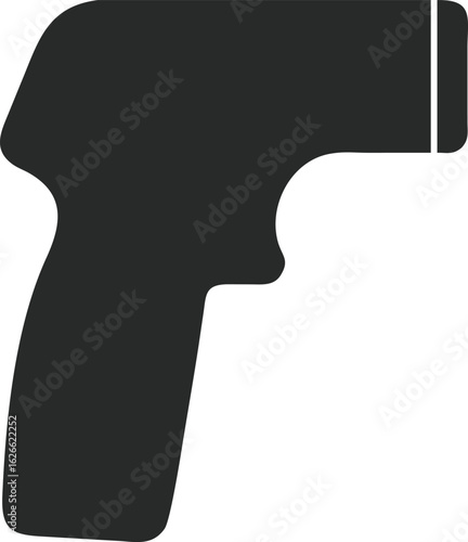 Grey silhouette of a thermometer gun temperature infrared