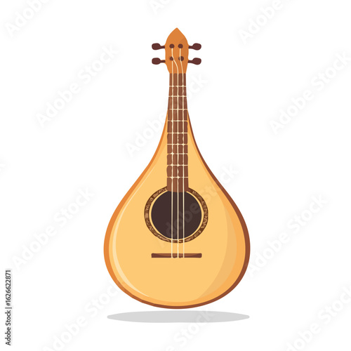 Oud, flat style 2D vector image, isolated on a white background