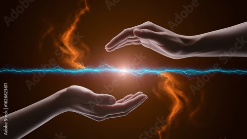 Energy Transfer Hands Conjuring Light