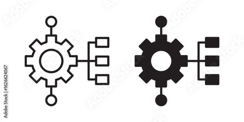 Workflow icon, outline style icon for web site or mobile app, vector graphics