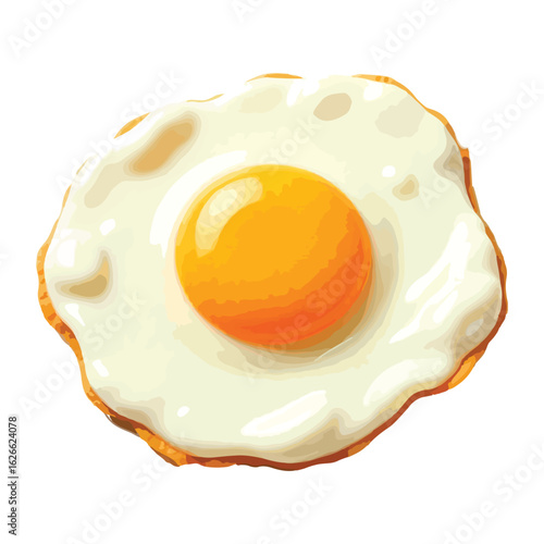 fried egg isolated on white background