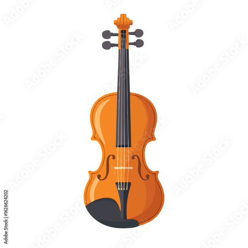Minimal flat vector of a Violin Mute, 2D icon-style illustration on white background