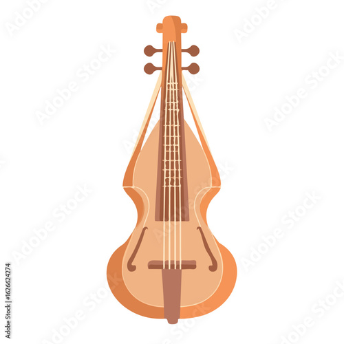 2D flat vector illustration of a String Bass Bridge in icon style, isolated on white background