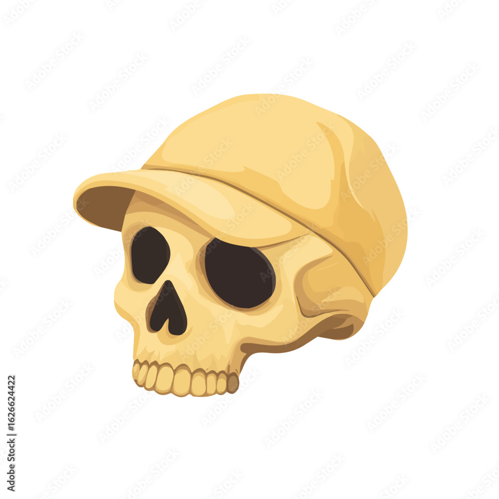 Obraz premium 2D flat vector illustration of a Skullcap in icon style, isolated on white background