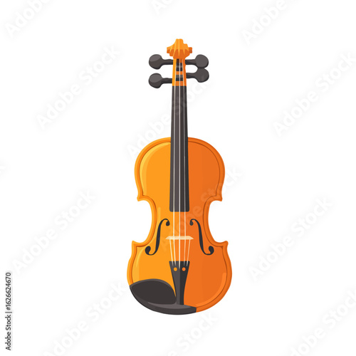 Violin Fine Tuner, flat style 2D vector image, isolated on a white background