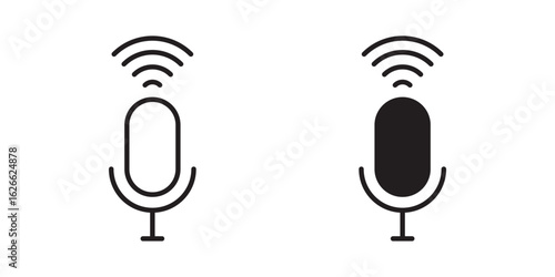 Voice control icon, outline style icon for web site or mobile app, vector graphics