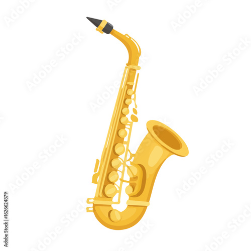 Flat 2D Saxophone Cleaning Brush illustration, vector graphic in icon style, on white background