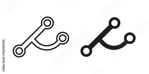 Version control icon, outline style icon for web site or mobile app, vector graphics