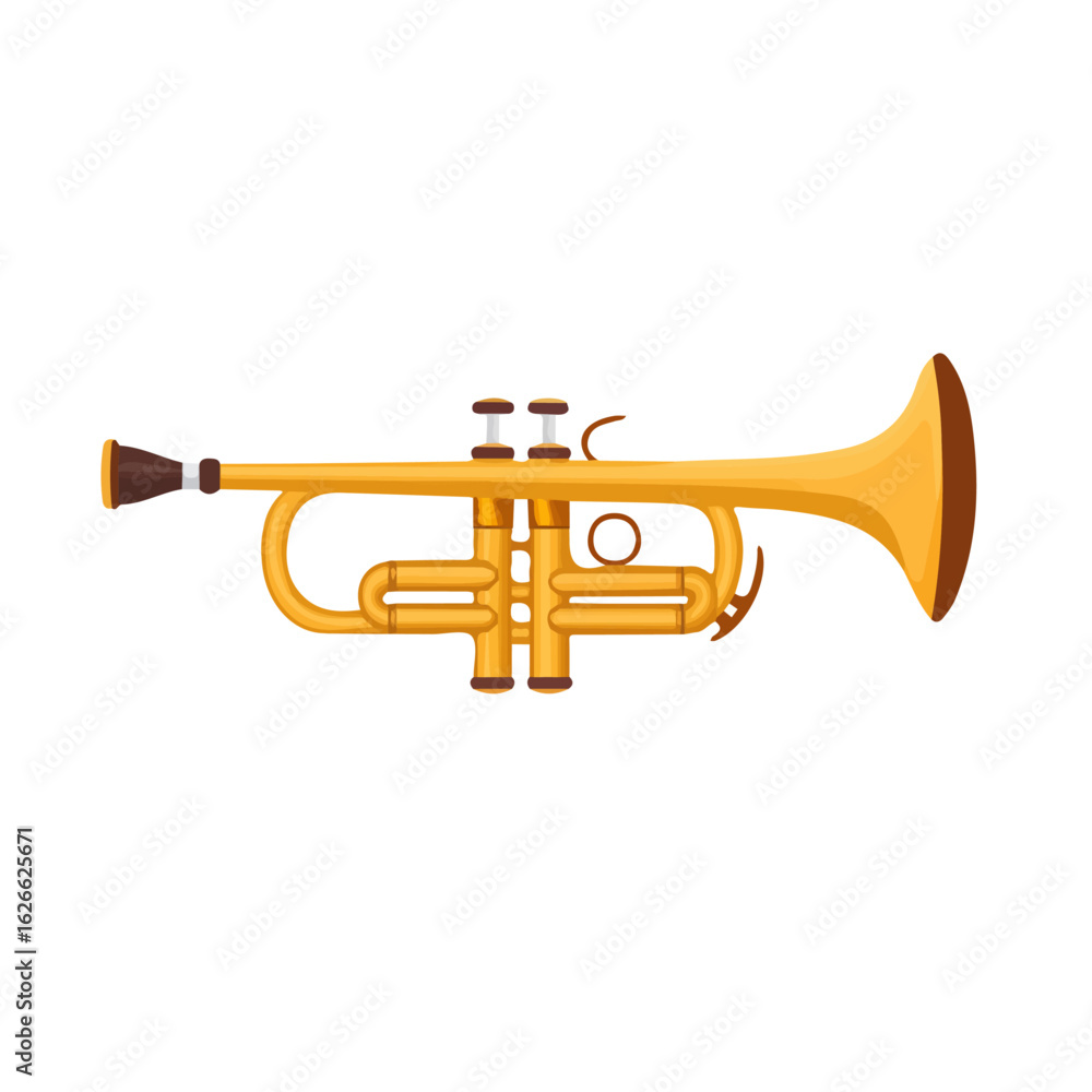 Obraz premium Trumpet Mouthpiece, flat style 2D vector image, isolated on a white background