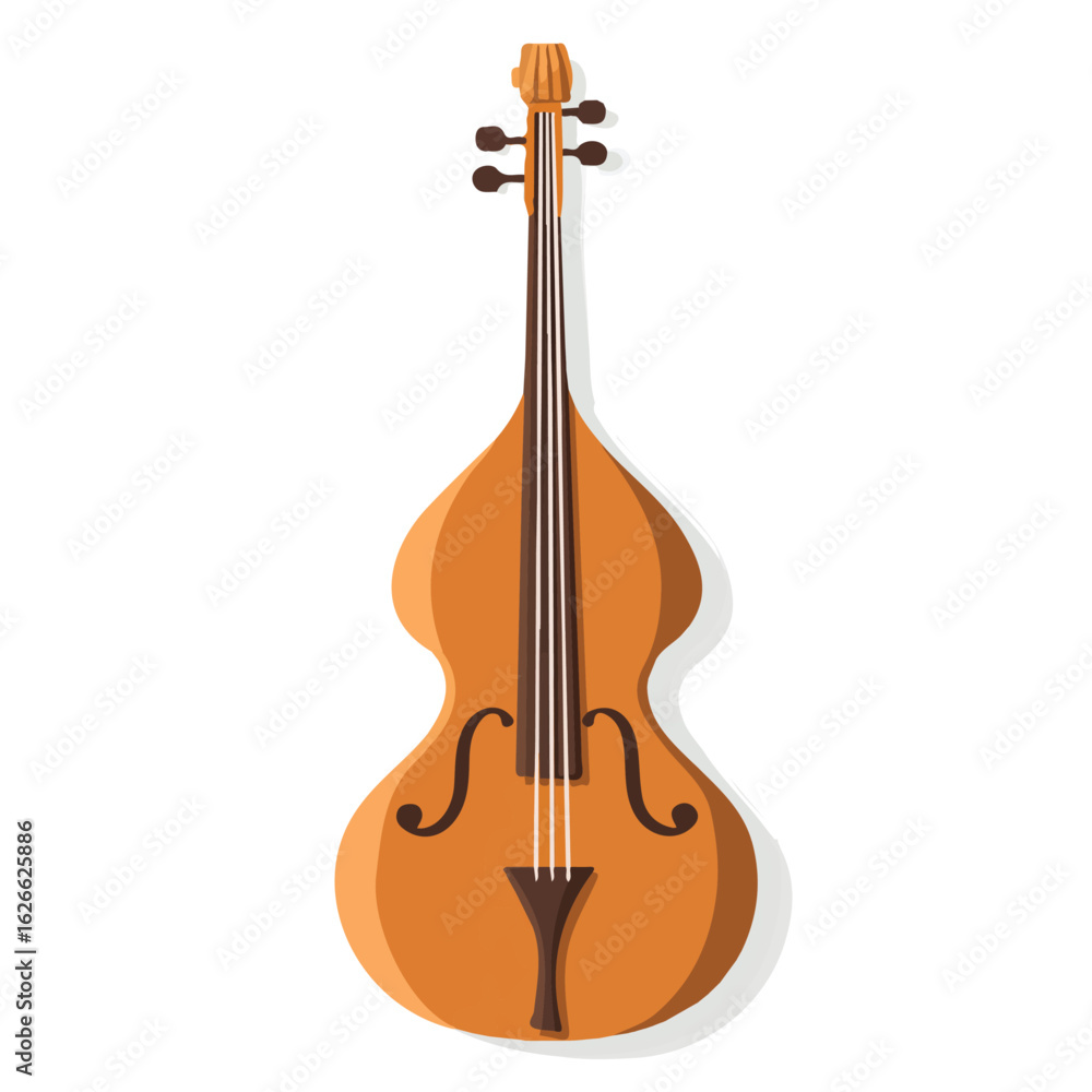 Fototapeta premium Flat 2D String Bass Bridge illustration, vector graphic in icon style, on white background