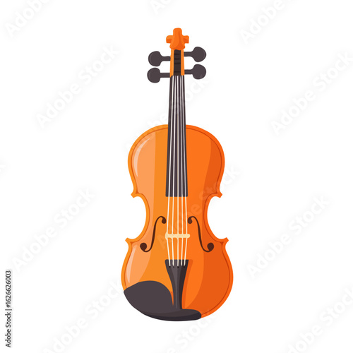 Minimal flat vector of a Violin Mute, 2D icon-style illustration on white background