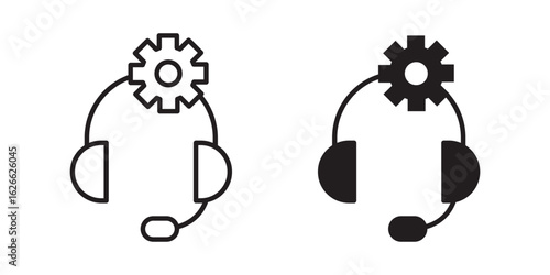 Tech support icon, outline style icon for web site or mobile app, vector graphics