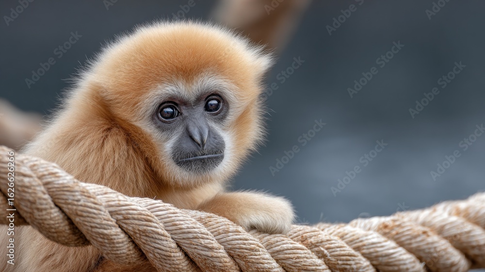 Fototapeta premium Curious baby monkey close up