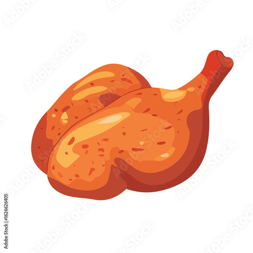 Tandoori Chicken, flat style 2D vector image, isolated on a white background