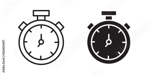 Stopwatch icon, outline style icon for web site or mobile app, vector graphics